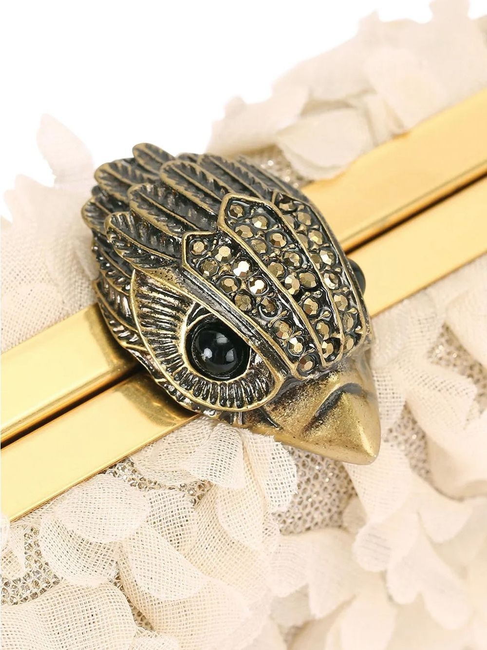 Kurt Geiger London Crystal Floral Appliqué Kensington Clutch - Picture 3 of 6